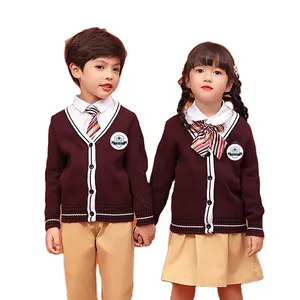 女の子と男の子のためのトップグレードの高校の制服パターンブルゴーニュの制服