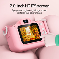 Appareil photo numérique pour enfants ALEEZI Cartoonish à double objectif, écran 2 pouces, zoom 180° grand angle, Full HD CMOS, silicone