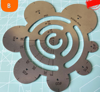 Outil de découpe rond en cuir, règle de découpe d'angle en métal, gabarits de poinçonnage en cuir, pochoir de découpe pour le dessin de l'artisanat du cuir DIY