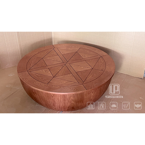 Lowest Price Nordic Brown Wooden Coffee Table <b>Large</b> Round Shape Coffee Table for Living Room With Storage Brown Wooden Coffee Ta - Product Image 5