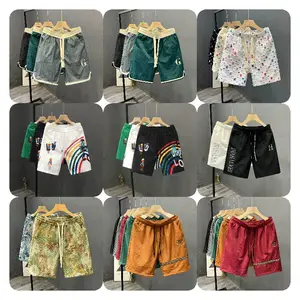 Solto dos homens Cropped Shorts Casual Loose Knit Straight Casual Calças de algodão Calças curtas Calções Esportivos