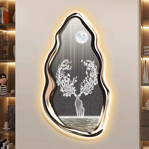 Tableau mural LED moderne de luxe avec motif de renne, <span class=keywords><strong>art</strong></span> mural créatif haut de gamme avec sensation décorative lumineuse et luxueuse - Product Image 5