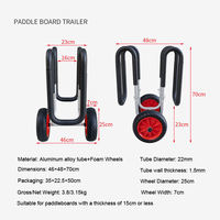 Chariot de plage pliable pour bateau, chariot de transport portable léger et pliable pour kayak, remorque pour SUP