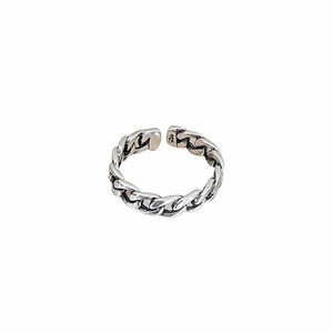 <b>Silver</b> Ruitai S925 <b>Sterling</b> <b>Silver</b> Black Agate Tank Chain <b>Adjustable</b> <b>Ring</b> For Women Everyday Wear Geometric Design - Product Image 3