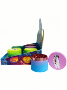 <b>Herb</b> <b>Grinder</b> 4 Layer Zinc Alloy Magnetic Lid Colorful Design Round Dry <b>Herb</b> <b>Grinder</b> for Smooth Grinding - Product Image 5