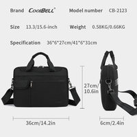 Sacoche de conférence professionnelle CoolBELL personnalisable avec logo, grande capacité, étanche, pour ordinateur portable 13-15 pouces, pour homme