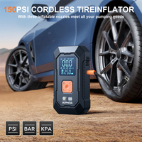 Démarreur de voiture portable 12V avec pompe à air pour pneus, lumière d'urgence et batterie externe