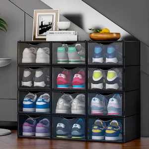 Groothandel Schoenen Organizer Hot Selling Custom Clear Plastic Schoenen Dozen Opslag Voor Thuis Huishoudelijke Schoenen Rekken Kast