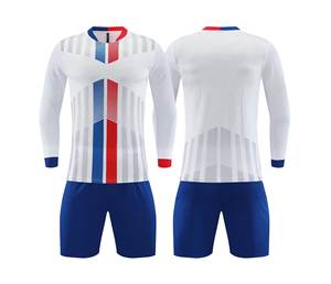 Maillot de football de groupe personnalisé à manches longues respirant à séchage rapide 100% Polyester imprimé par transfert de chaleur uniforme d'entraînement vêtements de sport - Product Image 2