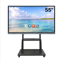 Tableau blanc numérique 55 pouces avec écran tactile LED 4K et capacités multi-touch, idéal pour les salles de conférence et les écoles