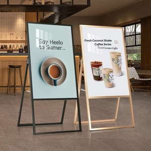 Zhiguang – Présentoir publicitaire sur pied en métal, style Art Déco, avec guides de cartes assemblés pour affiches, idéal pour les cafés - Product Image 1