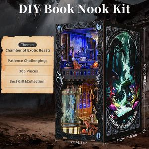 Monstres des profondeurs marines, nichoir à livres personnalisé et puzzle en bois 3D - Kit de nichoir à livres miniature à faire soi-même pour une décoration créative sur le thème <span class=keywords><strong>sous</strong></span>-<span class=keywords><strong>marin</strong></span> - Product Image 6