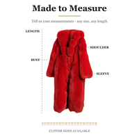 Veste en fourrure de renard véritable sur mesure, personnalisable, couleur personnalisée, longue, pour femme, avec capuche en fourrure véritable, imperméable pour l'hiver