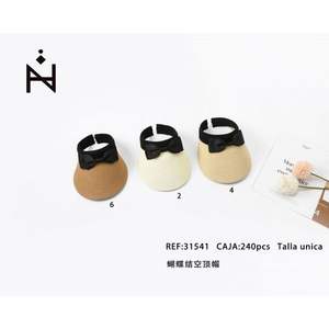 Visera con Lazo, Beige, Blanco, Marrón, Talla Única, Protección Solar para el Verano - Product Image 1