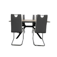 Ensemble de table et chaises de salle à manger en bois moderne de luxe avec plateau extensible en bois