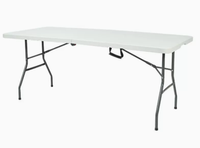 Großhandel Blooming FT-03 Moderne Rechteckige Klappbare Plastiktische und -stühle 4ft 5ft 6ft Villa Outdoor Ess- und Picknick-Set