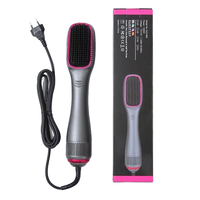 Sèche-cheveux ionique en céramique personnalisé avec peigne, brosse chauffante professionnelle 3-en-1 pour lisser les cheveux, pour usage domestique et en salon