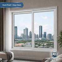 Ventana Corredera Horizontal de Aluminio Blanco Perla con Aislamiento Térmico y Protección Contra el Polvo para Uso Exterior en Apartamentos Urbanos Modernos, Hoteles y Sótanos