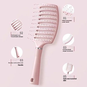 <span class=keywords><strong>Peigne</strong></span> volumateur pour cheveux longs et bouclés pour femmes, <span class=keywords><strong>peigne</strong></span> de massage capillaire à grande courbure avec manche en plastique - Product Image 4