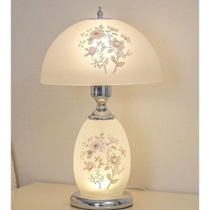Lámpara de mesa de cristal con diseño floral E27, luz LED cálida, para dormitorio, sala de estar, estudio, lámpara decorativa con control remoto regulable - Product Image 1