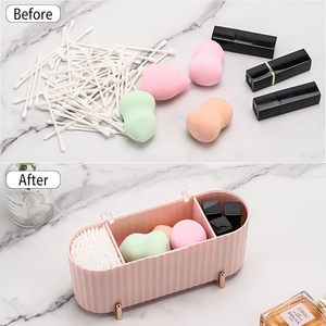 Contenedor para Hisopos con 3 Compartimentos Separados, Dispensador de Hisopos de Algodón, Caja de Almacenamiento para Bolas de Algodón, Organizador de Baño - Product Image 5