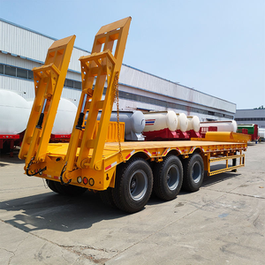 Transport Heavy Duty Excavator Machinery Truck 60T Lowbed Truck Semi <b>Trailer</b> - Product Image 6