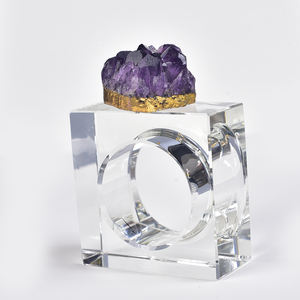 Luxus exquisite europäische Hotel Restaurant Dekoration Natur kristall Edelstein Amethyst Cluster Servietten ringe - Product Image 5