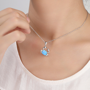 Graceful Gold Vermeil <strong>Jewelry</strong> 925 Sterling <strong>Silver</strong> <strong>Crab</strong> Opal Pendant - Precision-Set Opal Body, Intricate <strong>Silver</strong> Claw Craft - Product Image 4