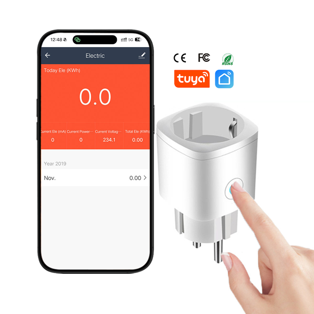 WIFI+BLE Smart Home Socket WiFi 16A EU Plug Outlet Remote Voice Control Timer Power Monitor Smart Plug 16A Socket Made Plastic