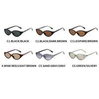 Lunettes de soleil rétro pour femmes style Y2K 2026, monture complète, multicolores (vert, beige, rouge), imprimé léopard, monture étroite, confortables, en polycarbonate