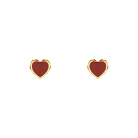 Boucles d'oreilles clous cœur grande taille rouge pour femme et fille, style coréen, esthétique émaillée, pour la vie quotidienne, bijoux minimalistes, cadeaux