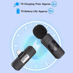 Boya ไมโครโฟน BY-V ไร้สายแบบมืออาชีพไมโครโฟนมินิสำหรับ iPhone iPad Android บันทึกการเล่นเกมถ่ายทอดสดสัมภาษณ์ Vlog - Product Image 5