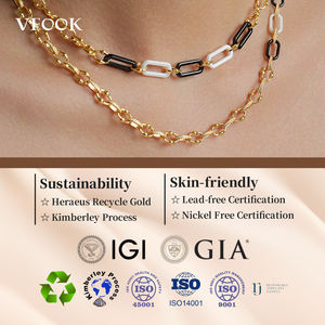 Pendientes de Cerámica de Dos Tonos VFOOK, Modernos, Antideslustre, Oro Sólido de 18K, Joyería Diaria para Mujer, Multiusos, para Perforaciones - Product Image 4