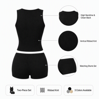 VELAN Bestsellers Y2K Summer Sexy Fashion Black White Hollowed-Out Bodycon Waist-Slimming Women's Casual Sets