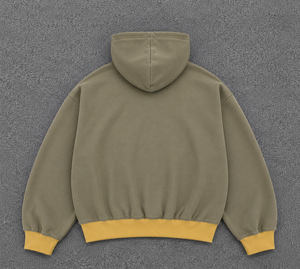 เสื้อฮู้ดผู้ชาย Just My Essence ผ้าฝ้ายฟลีซ ล้างแบบวินเทจ ลายโลโก้ด้านหน้า - Product Image 2