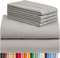 Ensemble de literie 6 pièces personnalisé en microfibre 100 % polyester de couleur unie, haute qualité, écologique, 100 fils/cm², toutes saisons, vente en gros