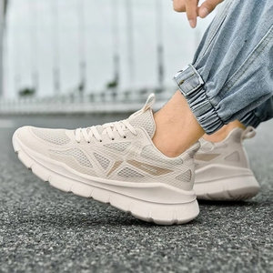 Zapatillas Deportivas Casuales para Hombre, Primavera 2025, Nuevas, con Parte Superior Elástica Tejida, Punta Redonda, Cómodas, Transpirables, Estilo Coreano, con Cordones - Product Image 4