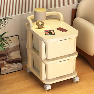 <span class=keywords><strong>Carrito</strong></span> rodante estilo crema: unidad de almacenamiento independiente y móvil para aperitivos, juguetes para bebés y suministros para bebés - Product Image 3