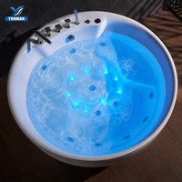 Baignoire de massage autoportante en acrylique haute brillance OEM/ODM avec robinet intégré, commande intelligente, spa portable pour hôtel, villa, appartement