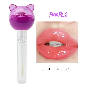 Vegan Lipgloss Double Use Color Changing Lip Gloss Private Label Lip Balm Custom Logo Furit Lip Plumping Oil