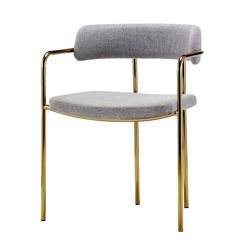 Customized Gold Metal Frame Dining Chairs for School Kitchen Restaurant Hotel Apartment Exterior Use