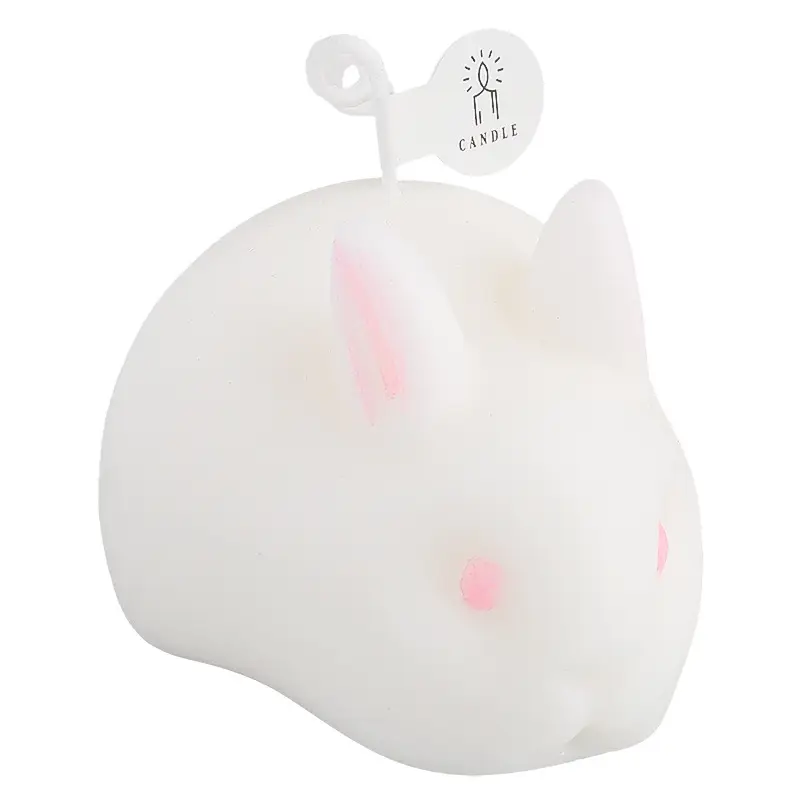 Yeni varış sevimli tavşan şekilli yenilik kokulu mum doğum günü parafin Bunny mum ev tatil el yapımı hediye