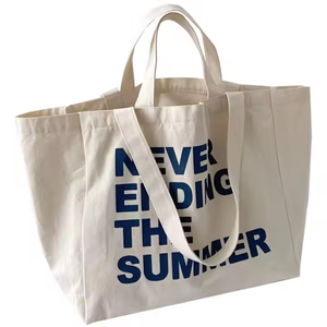 Sac fourre-tout en toile et coton Weekender unisexe à logo personnalisé avec poignée en forme de lettre renforcée Idée cadeau unique pour femmes et hommes - Product Image 1