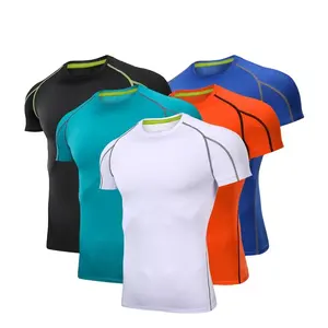 Wholesale Men Sports Gym Shirts Playera Licra Deportiva Dry Correr De Hombre Playeras Oversized Gimnasio Running T-shirts