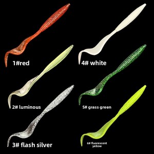 Esca Artificiale Morbida Bionica a Coda Lunga e Curva a Forma di Falce <span class=keywords><strong>per</strong></span> la Pesca al Bass e in <span class=keywords><strong>Mare</strong></span>, 10 Pezzi - Product Image 1