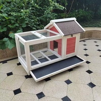 Jaula para Mascotas de Madera Maciza Ecológica para Exteriores, Casa para Pájaros Triangular Resistente, Gallinero, Jaula para Conejos, para Animales Pequeños