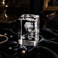 Cube de cristal gravé au laser 3D, bloc de verre vierge pour l'impression UV, objet de collection artistique
