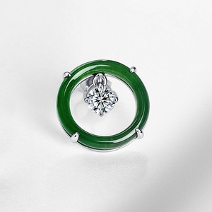 Boucles d'oreilles pendantes en argent sterling S925 avec agate mousse et zircon cubique 5A pour femmes - Product Image 3