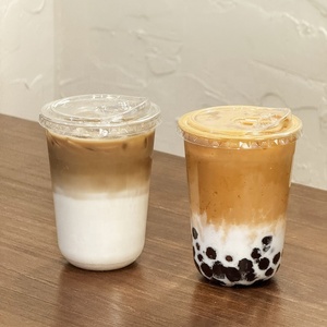 Custom Clear PET Single Wall 90mm Diameter Plastic <strong>Cup</strong> with Lids and Straws for <strong>Takeaway</strong> <strong>Coffee</strong> Juice Cold Beverages - Product Image 4
