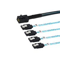 Câble MiniSAS SFF-8643 4SATA 7 broches vers carte RAID, pour connexion de données serveur HDD/SSD, stockage industriel, PC industriel - En stock